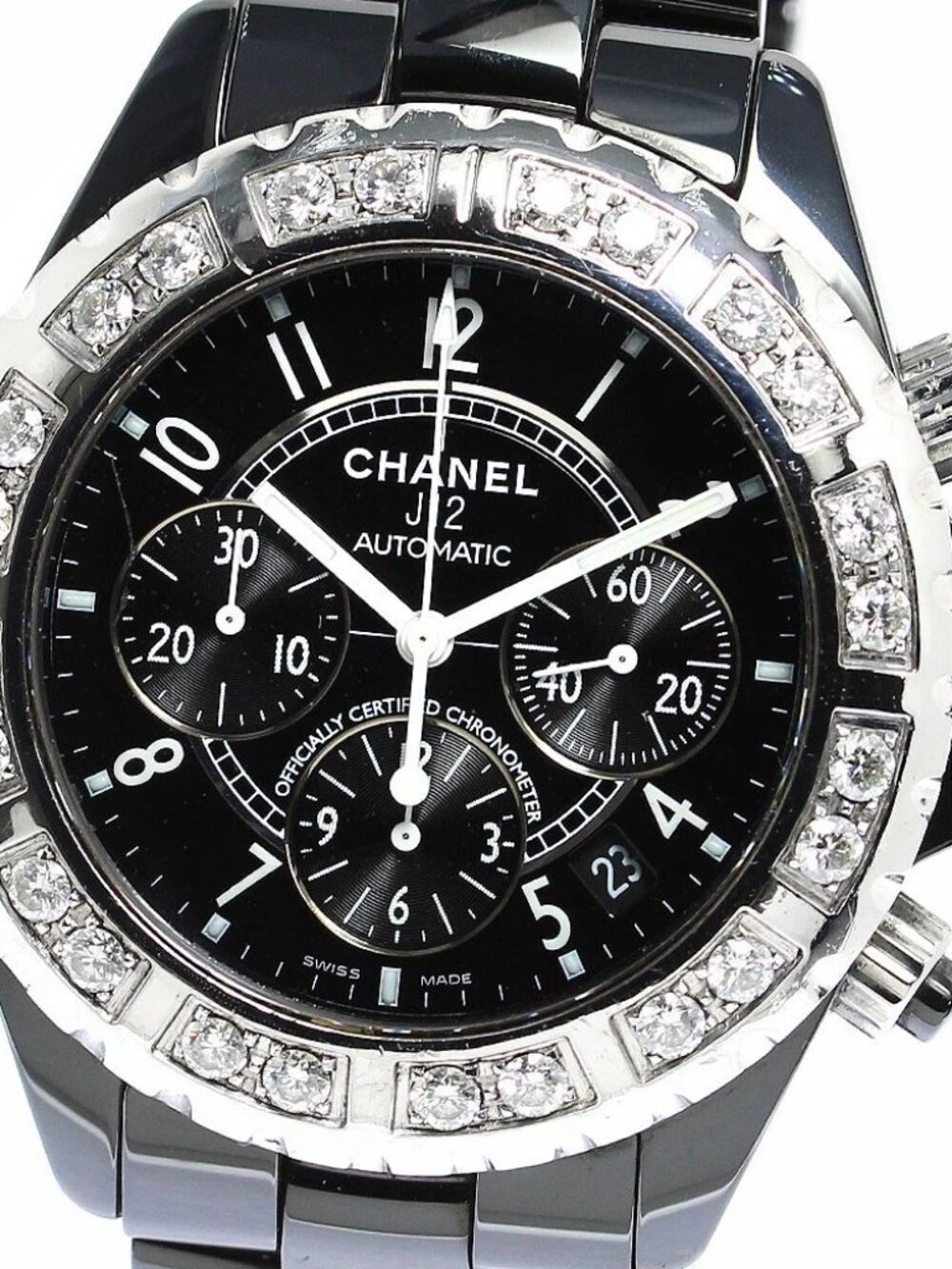CHANEL J12 H1178 diamond bezel black ceramic black Dial Automatic Men's_774518